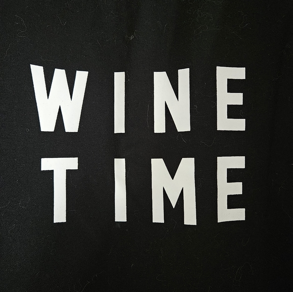 Brunette the Label black crewneck sweatshirt Wine Time M/L - Picture 5 of 7